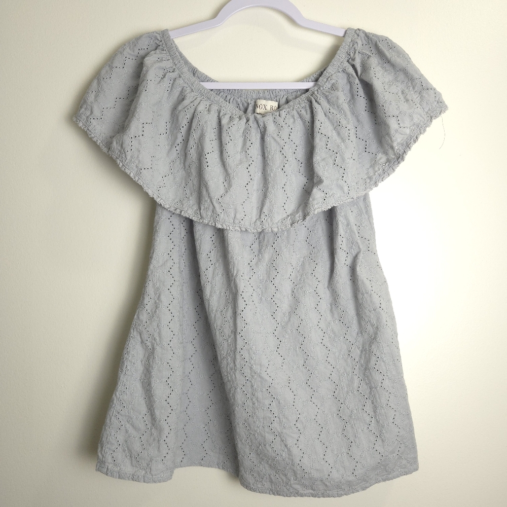 Knox Rose Eyelet Embroidered Off Shoulder Summer Beach Top M